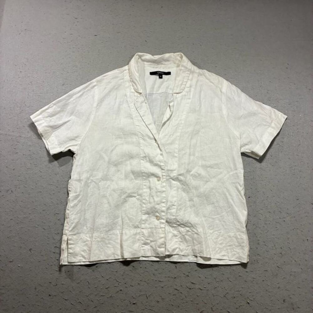 Quince Boxy 100% Linen Shirt Womens Small White Beachwear Comfort